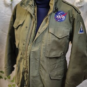 Patch Olive Green Military Jacket - Men